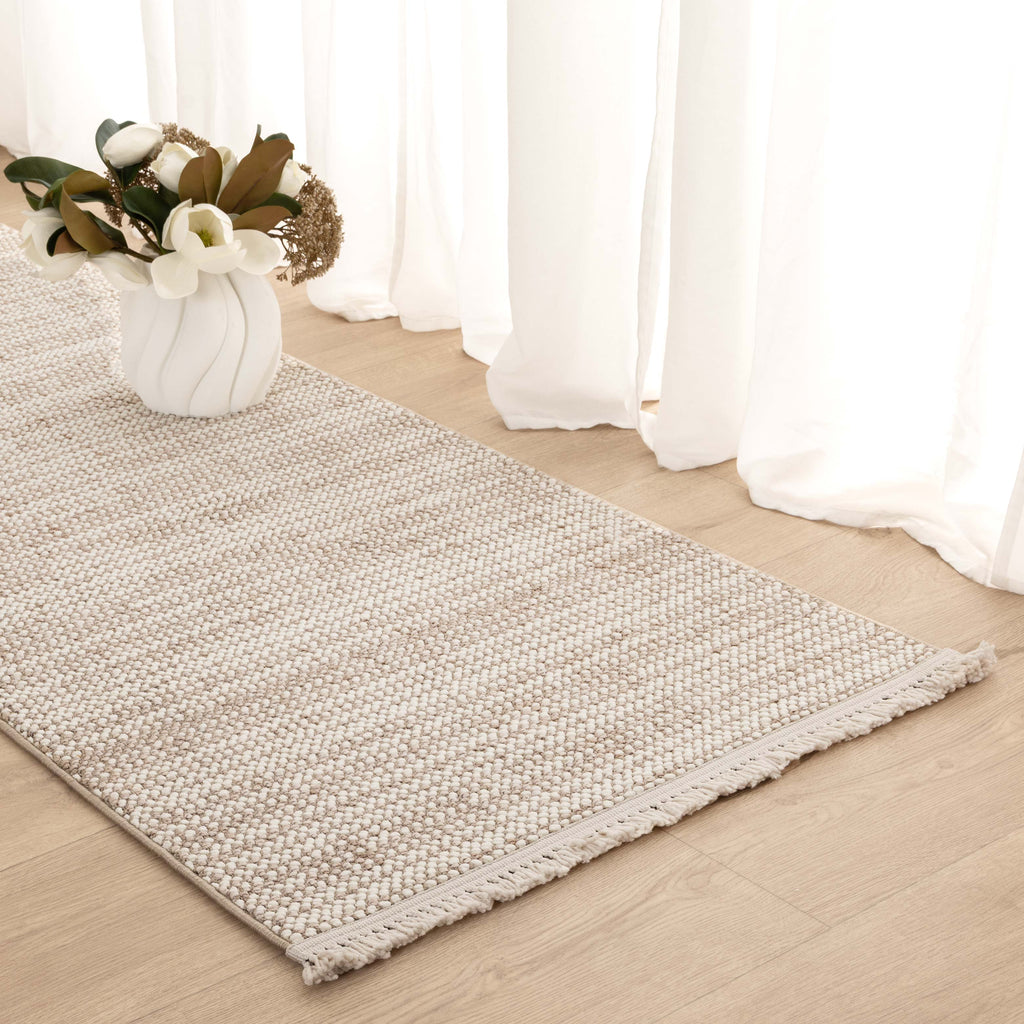 Berno Ivory Beige Loop Rug - B008 – view 7