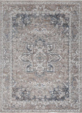 Baltimore Virginia Medallion Transitional Ash Rug full product view