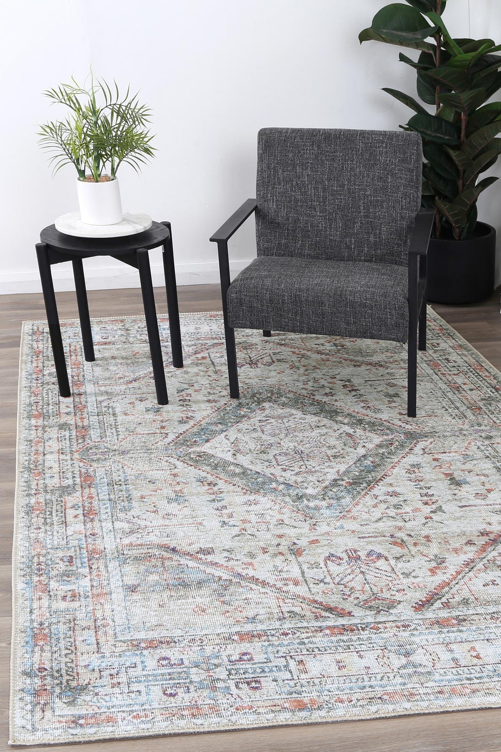 Babylon Nippur Multi Washable Rug - VTL0027-01 styled with furniture