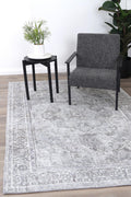 Babylon Arbela Grey Washable Rug - VTL1011-02 styled with furniture