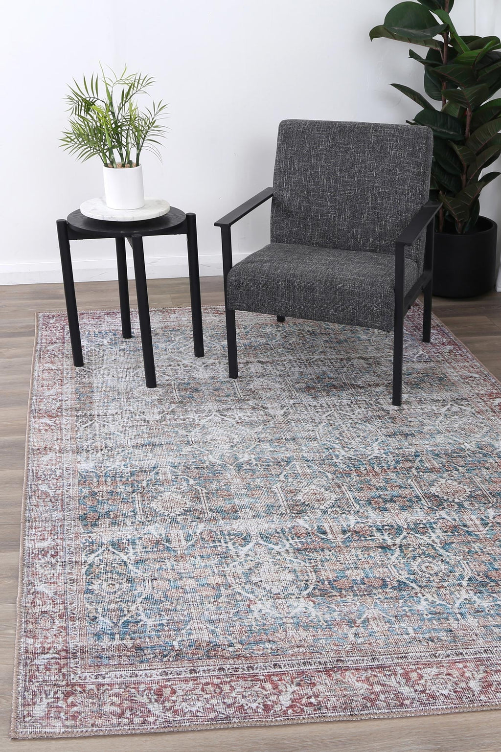 Babylon Nineveh Multi Washable Rug - BTL1187-01 styled with furniture