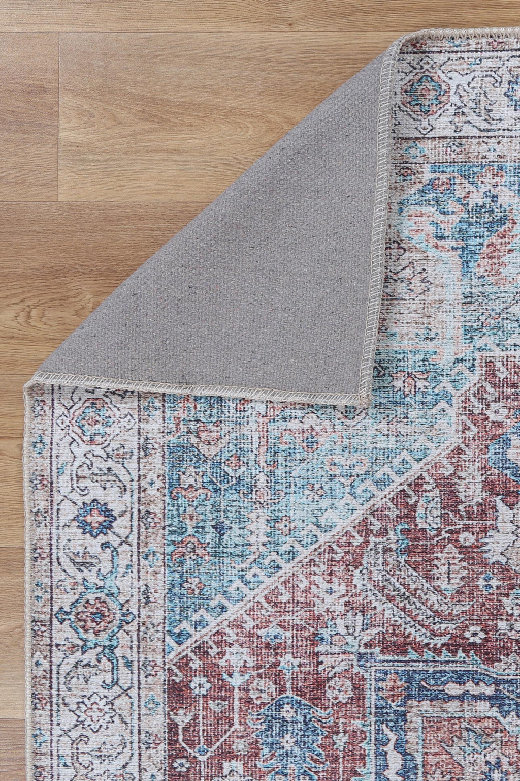 Babylon Kutha Blue Red Washable Rug - VTL1189-01 – view 2