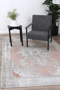 Babylon Isin Terracotta Washable Rug - VTL1192-04 styled with furniture