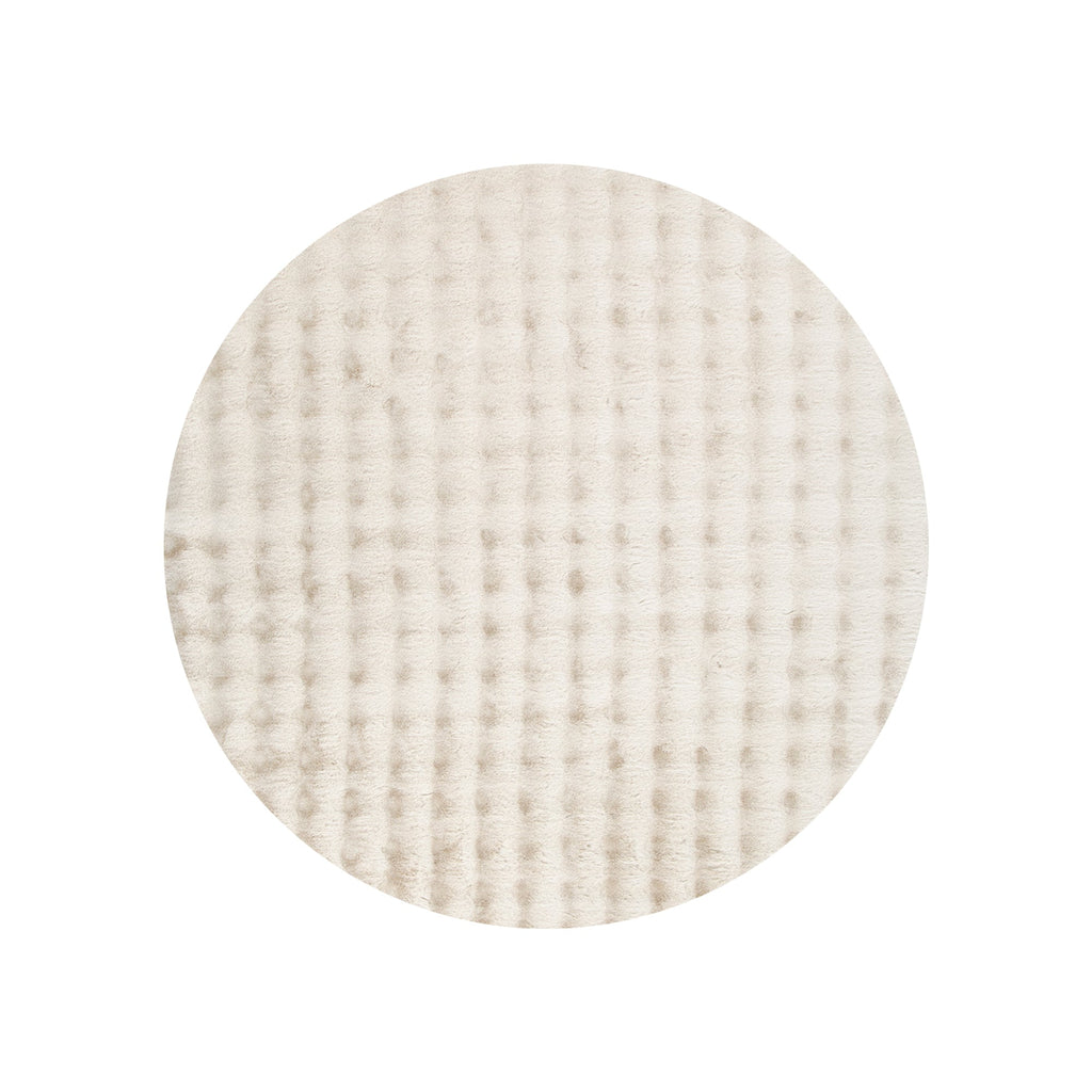 Purity Beige Round Washable Shaggy Rug – view 2
