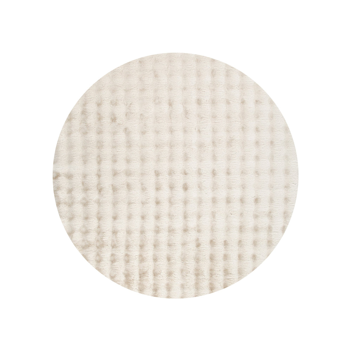 Purity Beige Round Washable Shaggy Rug – view 2