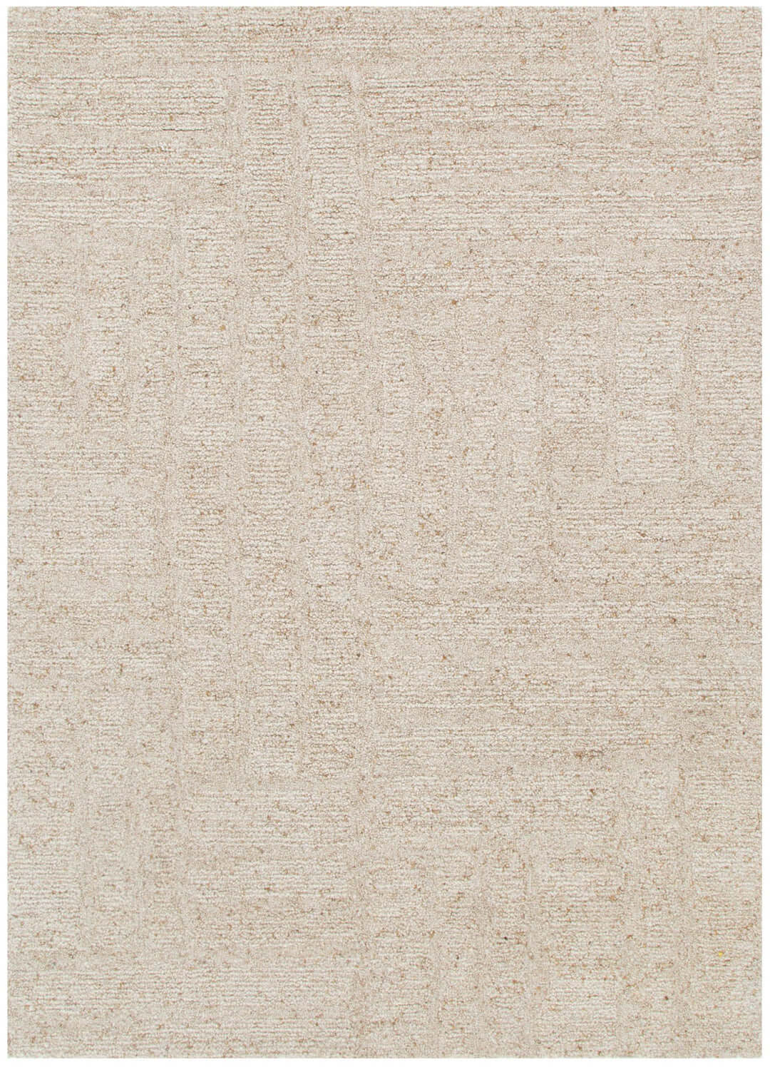 Seren Beige modern wool rug - full view