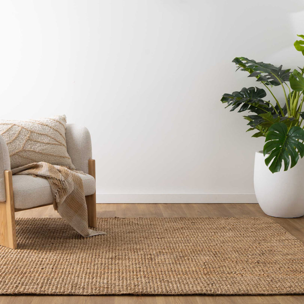 Bengal Natural Jute Rug styled with furniture