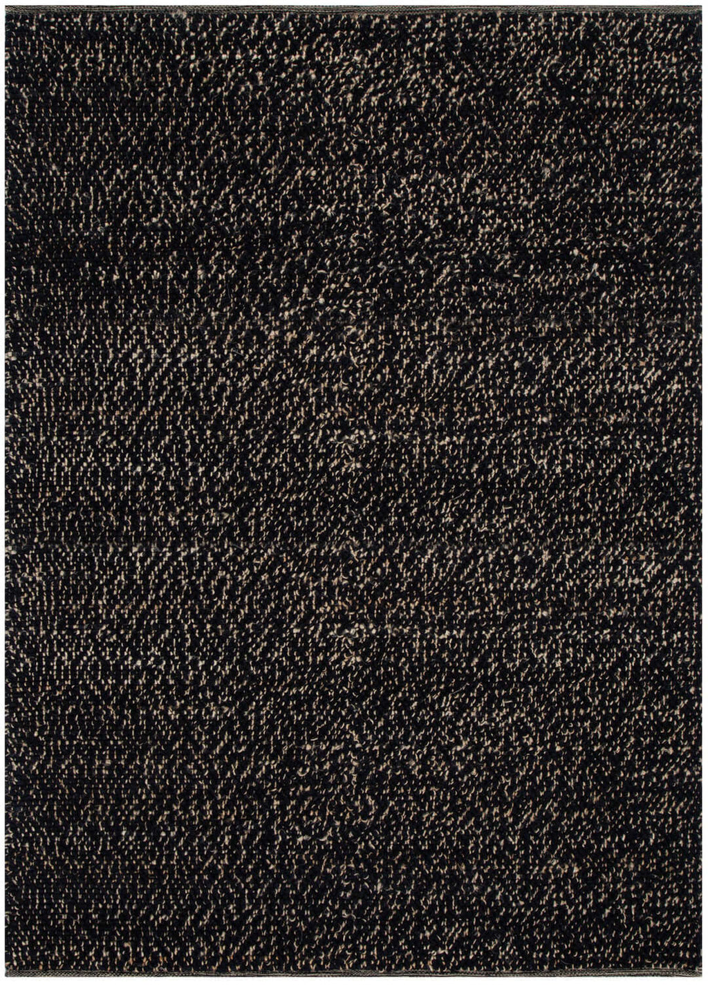 Eco Weave Black jute and wool rug - full view