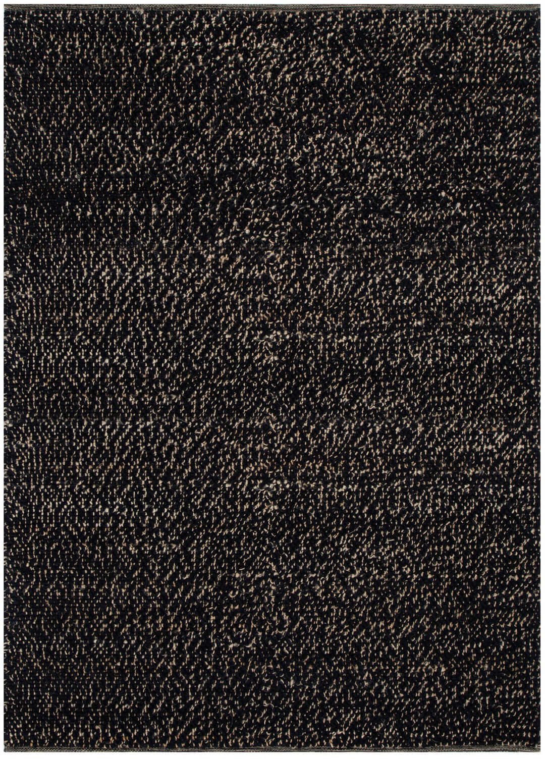 Eco Weave Black jute and wool rug - full view