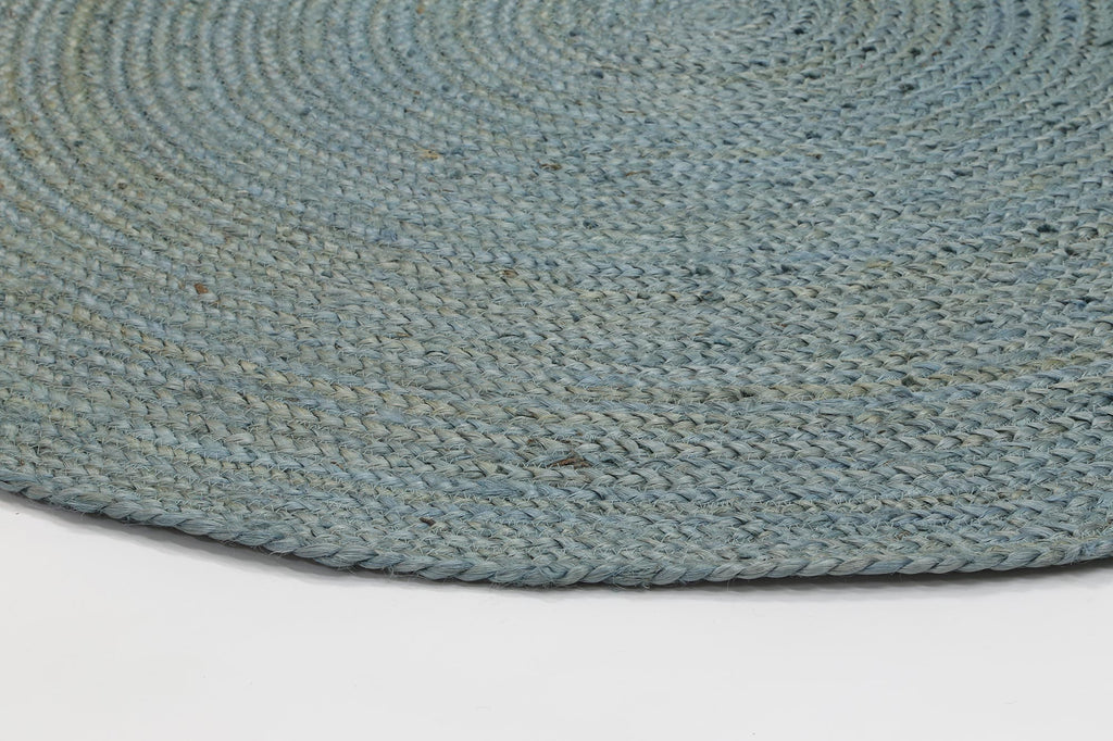 Organica Tundra Blue Jute Round Rug – view 3