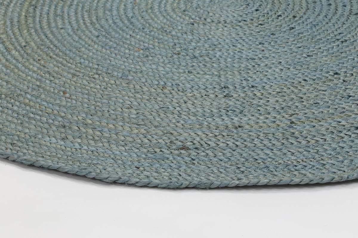 Organica Tundra Blue Jute Round Rug – view 3