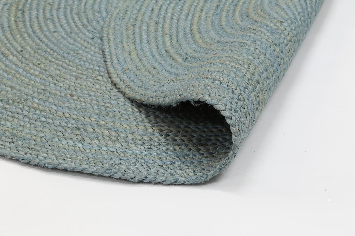 Organica Tundra Blue Jute Round Rug – view 4
