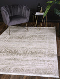 Bohemian Paradise Solid Beige Modern Rug - 02BEIG styled with furniture