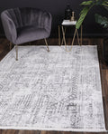 Bohemian Paradise Panel Grey Rug - 03GREY styled with furniture