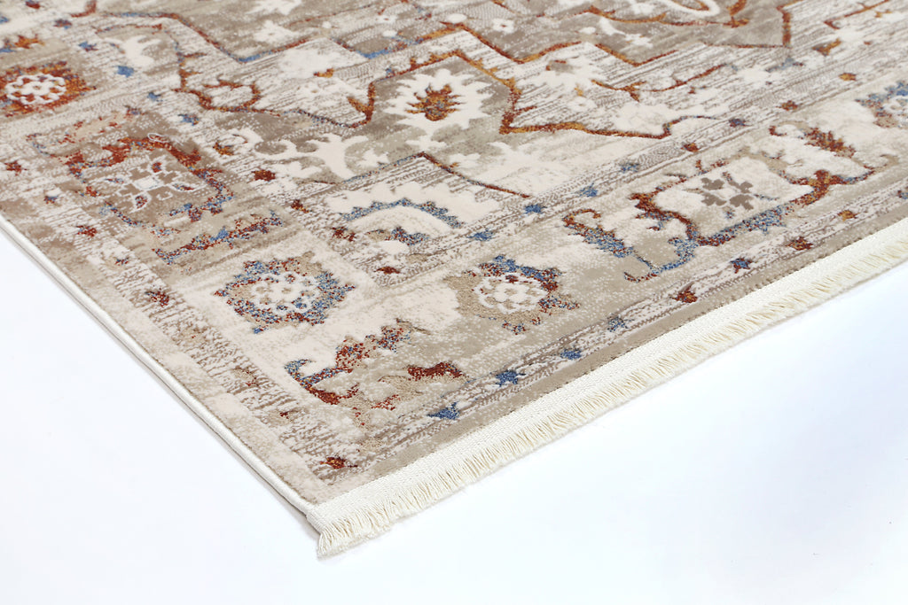 Bohemian Paradise Medallion Beige Multi Rug - 05BMUL – view 4
