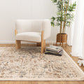 Bohemian Paradise 07BMUL Beige Multicolour Vintage Rug styled with furniture