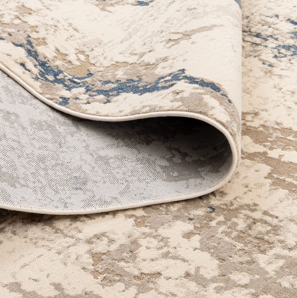 Bohemian Paradise One Modern Beige Blue Rug - 01BBLU – view 4