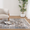Bohemian Paradise Grey Multicolour Rug - 05GMUL styled with furniture