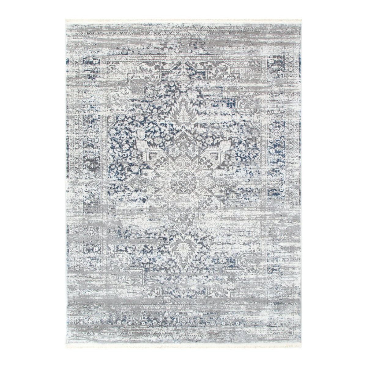 Bohemian Paradise Medallion Grey Blue Rug - 06GBLU – view 2
