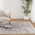 Bohemian Paradise Vintage Grey Rug - 07GREY styled with furniture