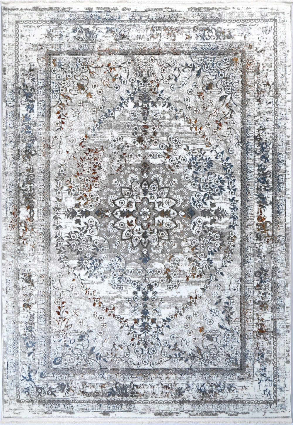 Bohemian Paradise Vintage Medallion Grey Multi Rug - 08GMUL full product view