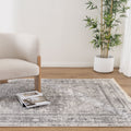 Bohemian Paradise Vintage Medallion Grey Rug - 08GREY styled with furniture