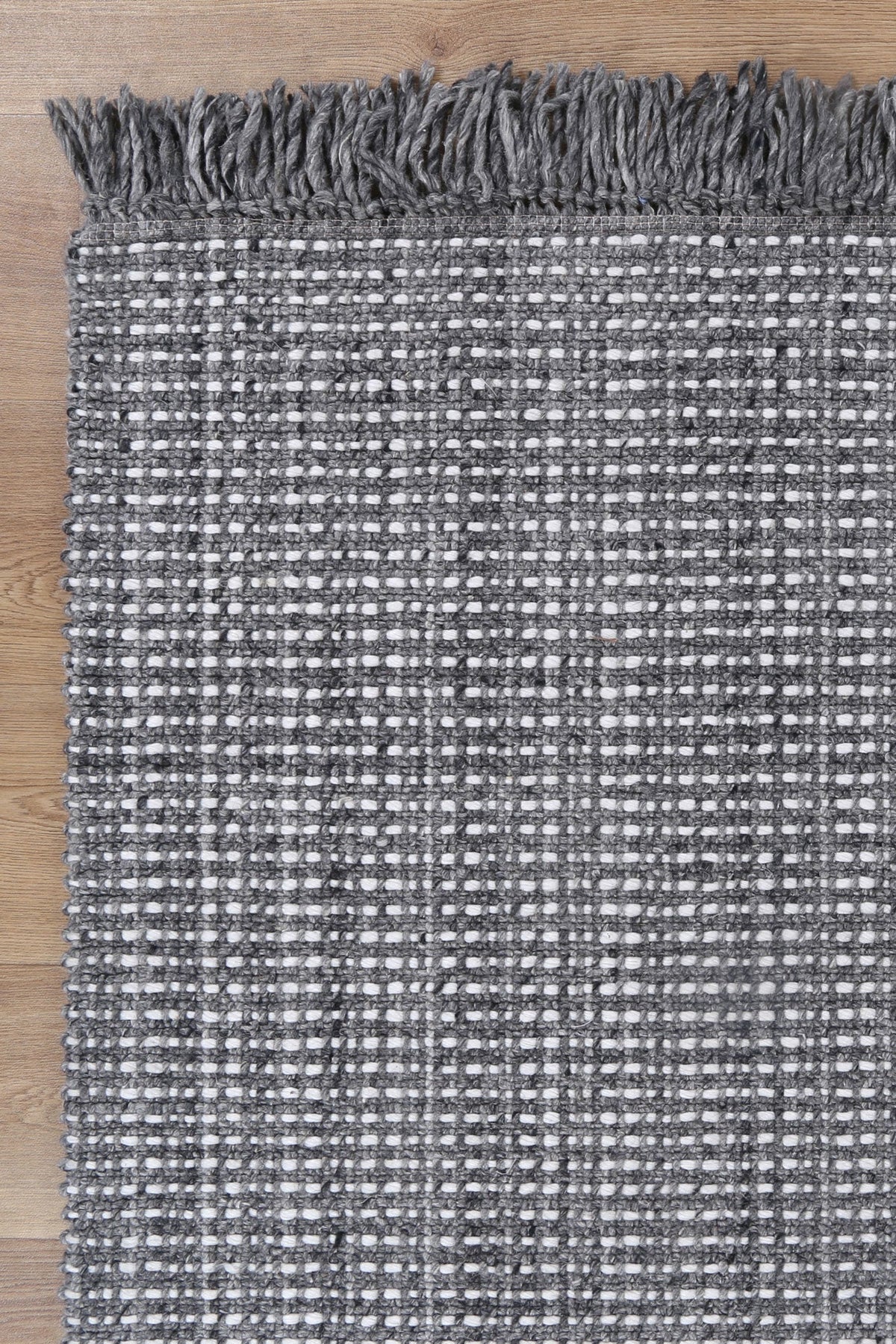 Boucle Salt & Pepper Wool Blend Rug – view 3