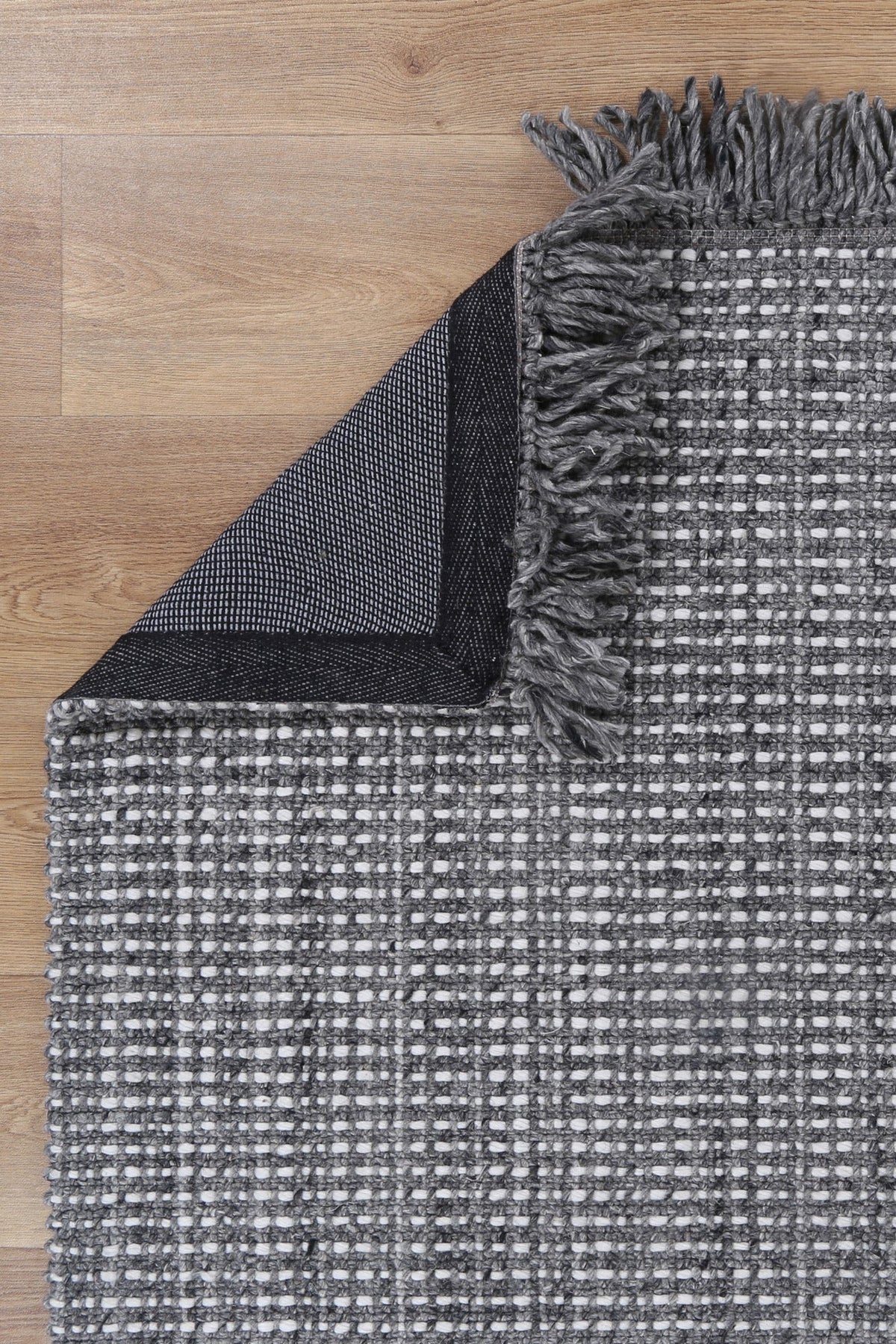 Boucle Salt & Pepper Wool Blend Rug – view 4