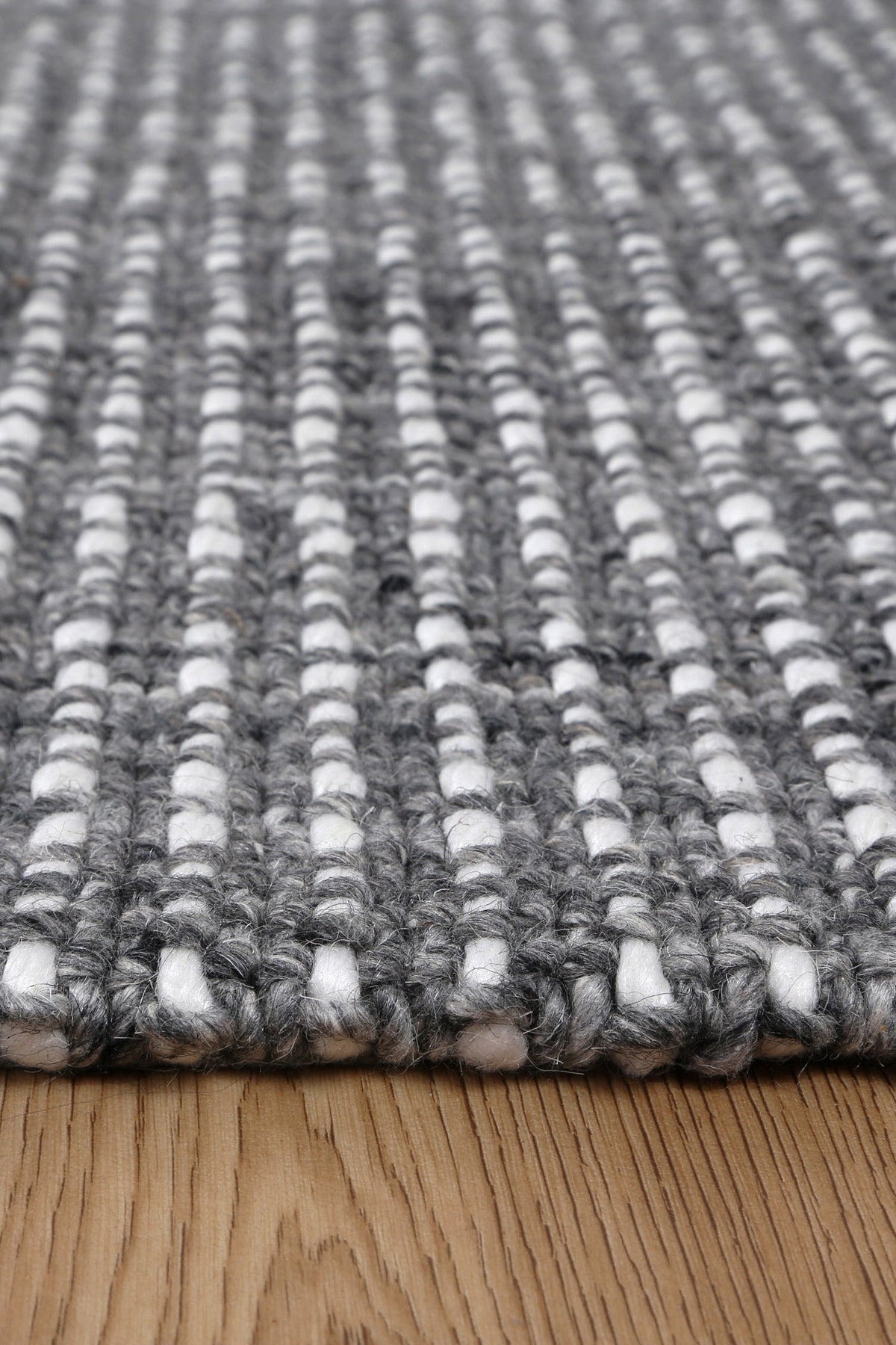 Boucle Salt & Pepper Wool Blend Rug – view 2