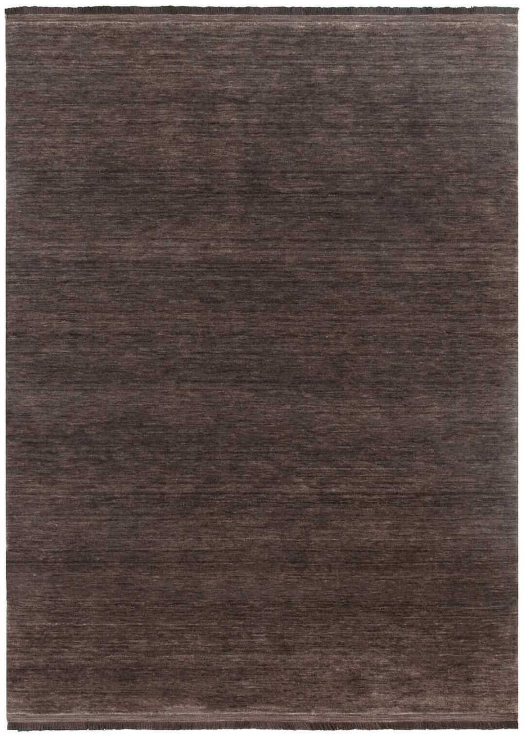Charleston Brown hand-knotted wool blend rug - full view