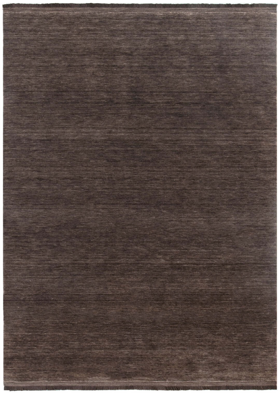 Charleston Brown hand-knotted wool blend rug - full view