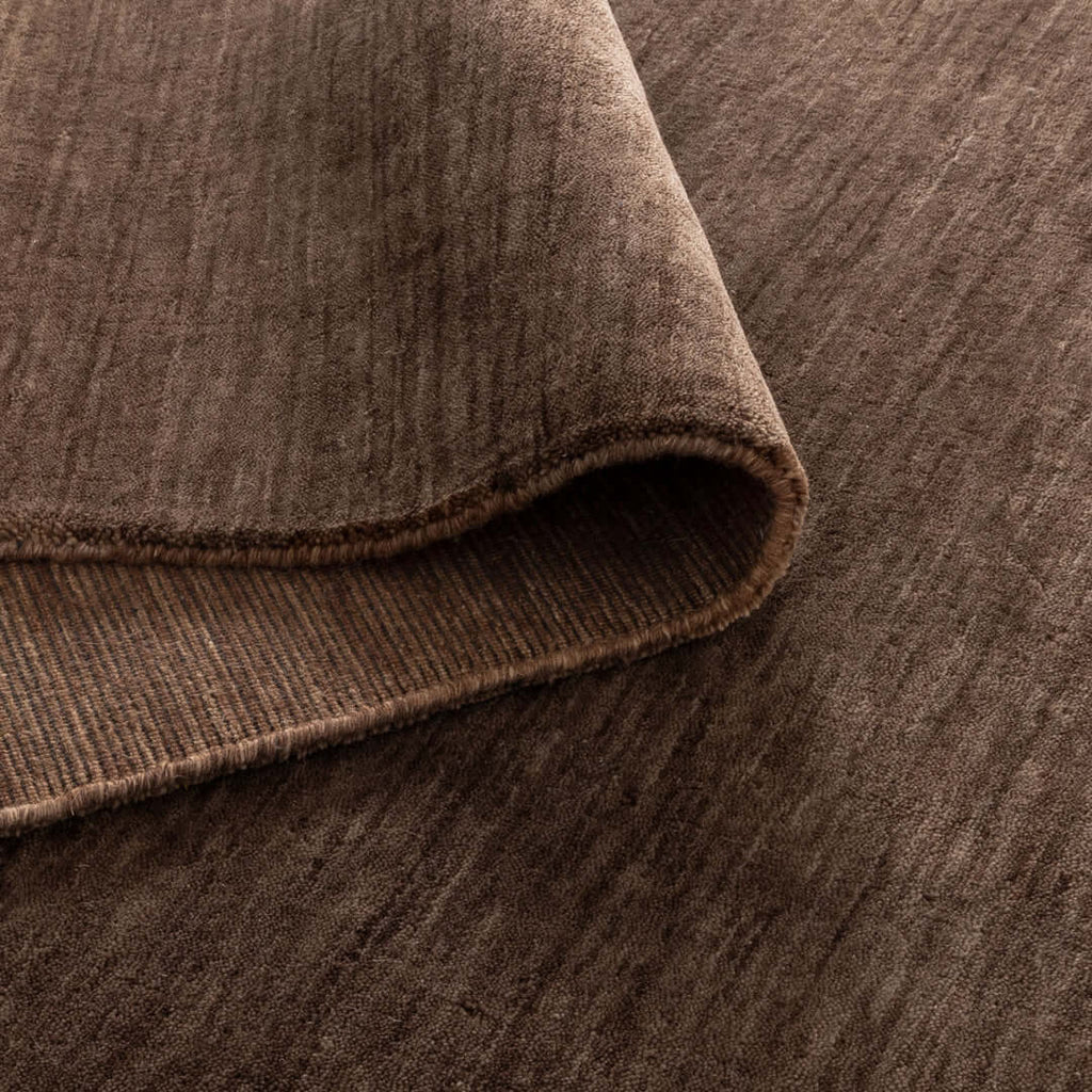 Charleston Brown hand-knotted wool blend rug - detail