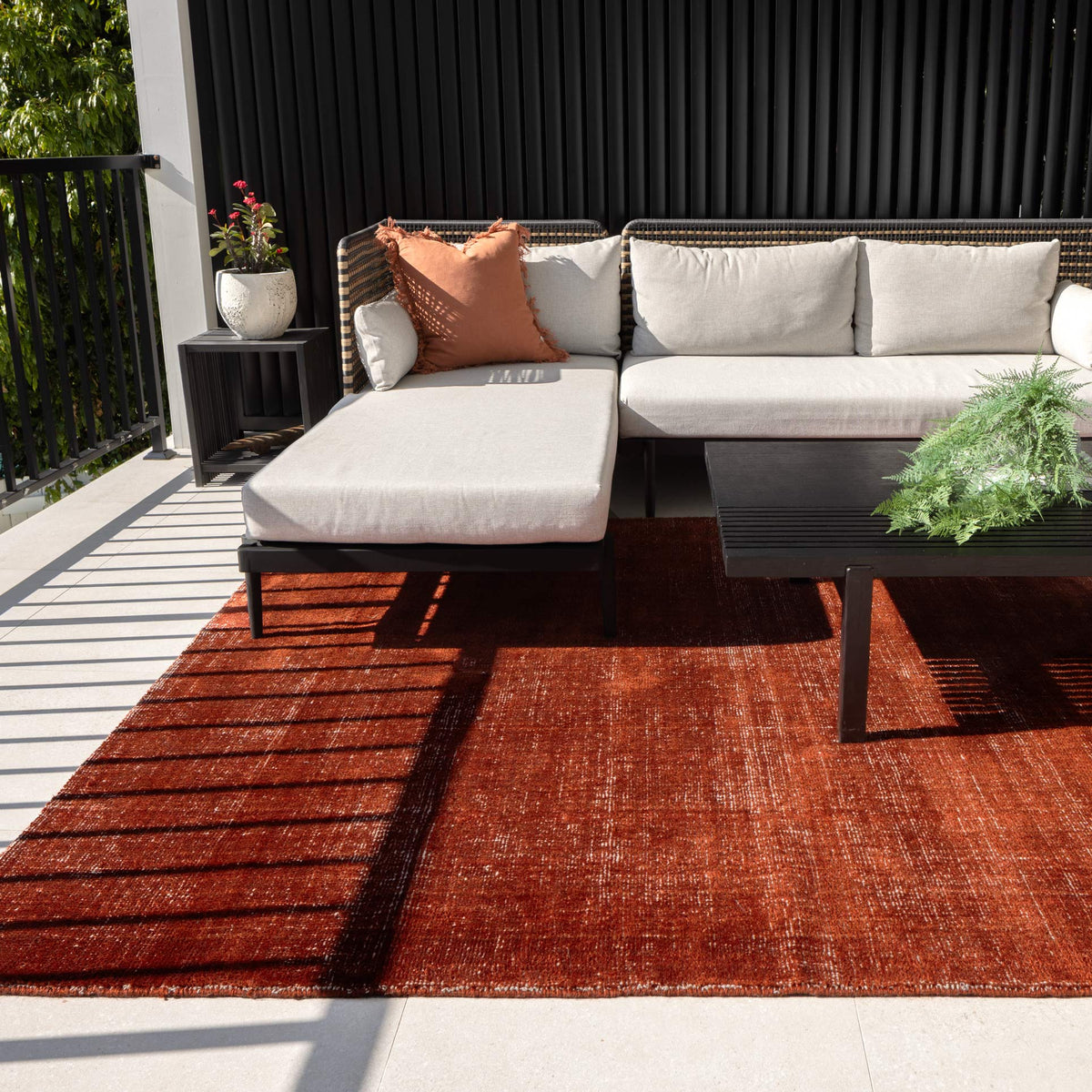 Harbour Burnt Terracotta Indoor Outdoor Rug – view 6