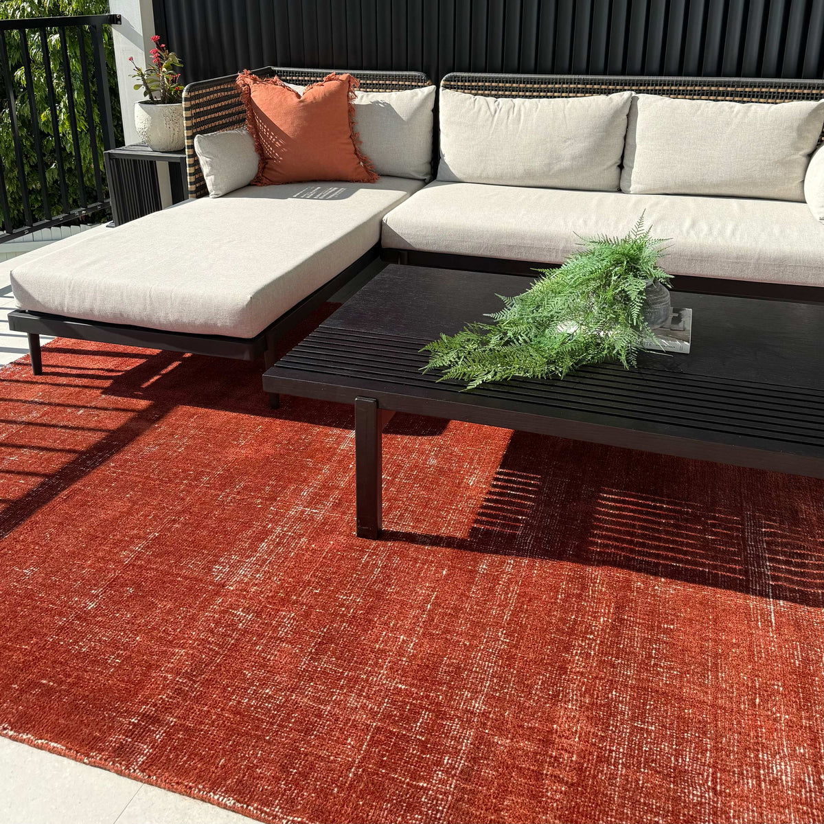 Harbour Burnt Terracotta Indoor Outdoor Rug – view 7