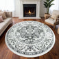 Classic Monochrome Floral Medallion Rug Elevate your home with the BY-BS-160 Classic Monochrome Floral Medallion Rug. Featuring a timeless black and white medallion design, this rug showcases intricate floral and ornamental patterns that blend sophisticat