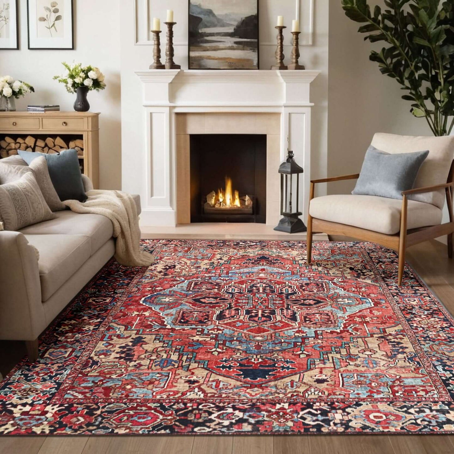 Heritage Persian-Style Rug - BY-BS-92 Collection Elevate your living space with the timeless elegance of the Heritage Persian-Style Rug, part of the BY-BS-92 Collection. Inspired by traditional Persian motifs, this rug features intricate patterns in a ric