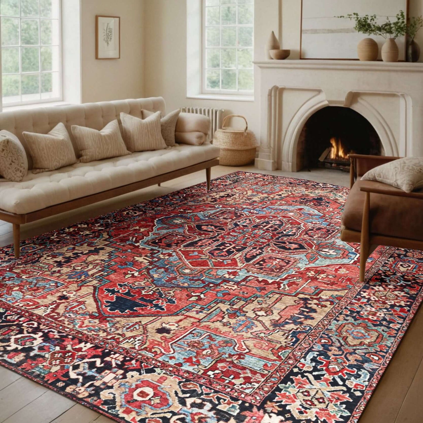 Heritage Persian-Style Rug - BY-BS-92 Collection Elevate your living space with the timeless elegance of the Heritage Persian-Style Rug, part of the BY-BS-92 Collection. Inspired by traditional Persian motifs, this rug features intricate patterns in a ric