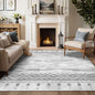 Monochrome Harmony Rug Elevate your living space with the Monochrome Harmony Rug, a stunning blend of modern minimalism and traditional elegance. This high-quality Turkish rug features a sophisticated grayscale palette, incorporating textured wood and int