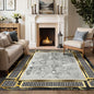 Marble Glow Rug Add a touch of elegance to your space with the BY-DLS-205 Marble Glow Rug. Featuring a stunning blend of black, white, and gold tones, this rug mimics the natural beauty of marble with a modern, artistic twist. Its bold border and intricat