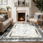 Traditional Greek Key and Abstract Gold Rug Introducing the BY-DLS-206 Traditional Greek Key and Abstract Gold Rug, a sophisticated blend of modern art and classical elegance. The rug showcases a striking central abstract pattern framed by an intricate Gr