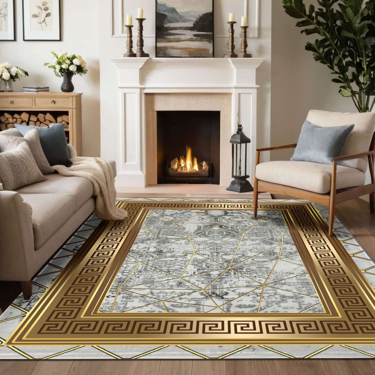 Greek Border Rug – Timeless Elegance for Any Space Enhance your home with the BY-DLS-216 Greek Border Rug, a stunning blend of traditional artistry and modern sophistication. Featuring an intricate Greek key border, a geometric overlay, and a vintage-insp