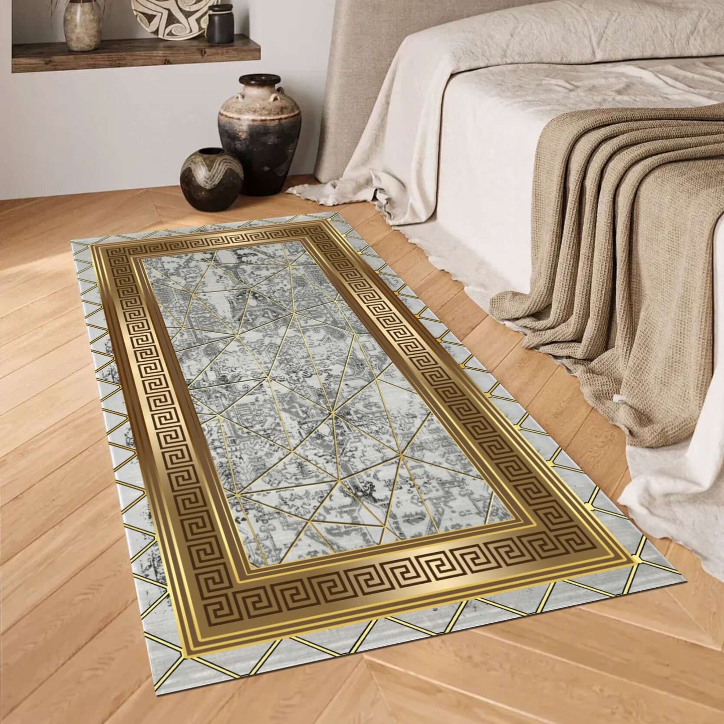 Greek Border Rug – Timeless Elegance for Any Space Enhance your home with the BY-DLS-216 Greek Border Rug, a stunning blend of traditional artistry and modern sophistication. Featuring an intricate Greek key border, a geometric overlay, and a vintage-insp