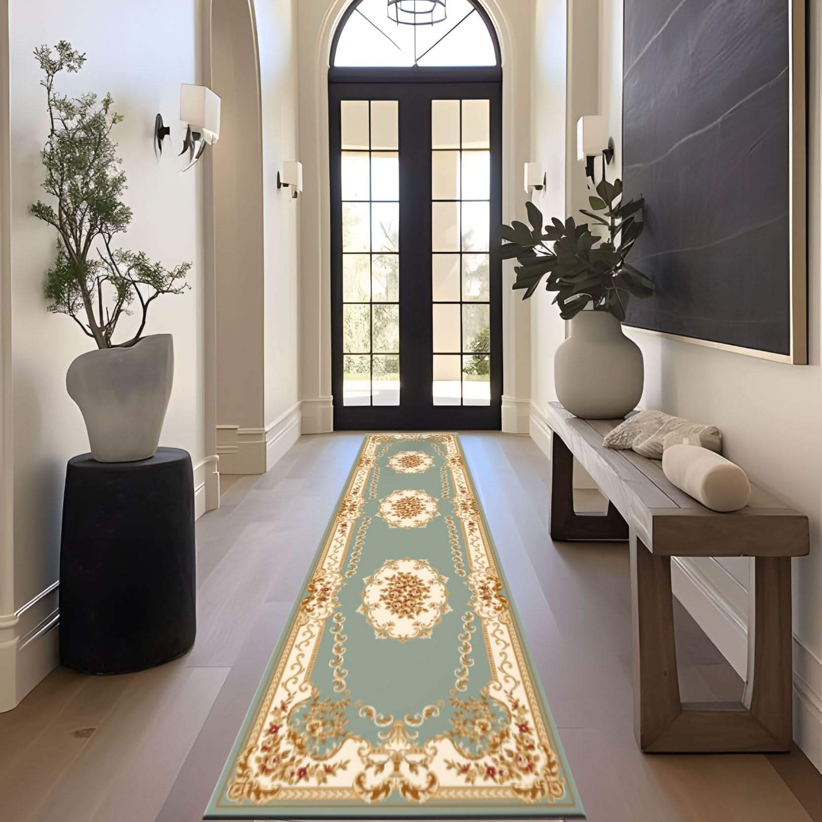 Elegant Floral Accent Rug – Classic Green & Cream Design Transform your space with the Elegant Floral Accent Rug BY-OS184, an affordable solution to elevate your home décor. Featuring a classic floral medallion pattern and ornate detailing, this rug offer