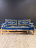 Blue Palace Arabic Seating Sofa | Handmade Bamboo 70x190cm Cushion