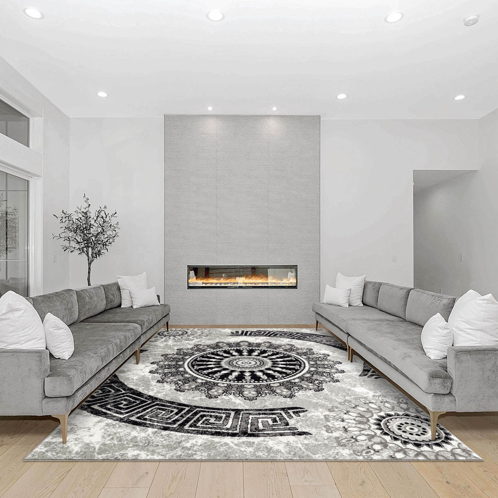 Boston 6447 Grey Turkish Rug lifestyle view