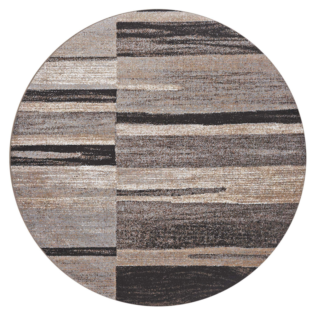 Boston 7866 Brown Round Rug lifestyle view