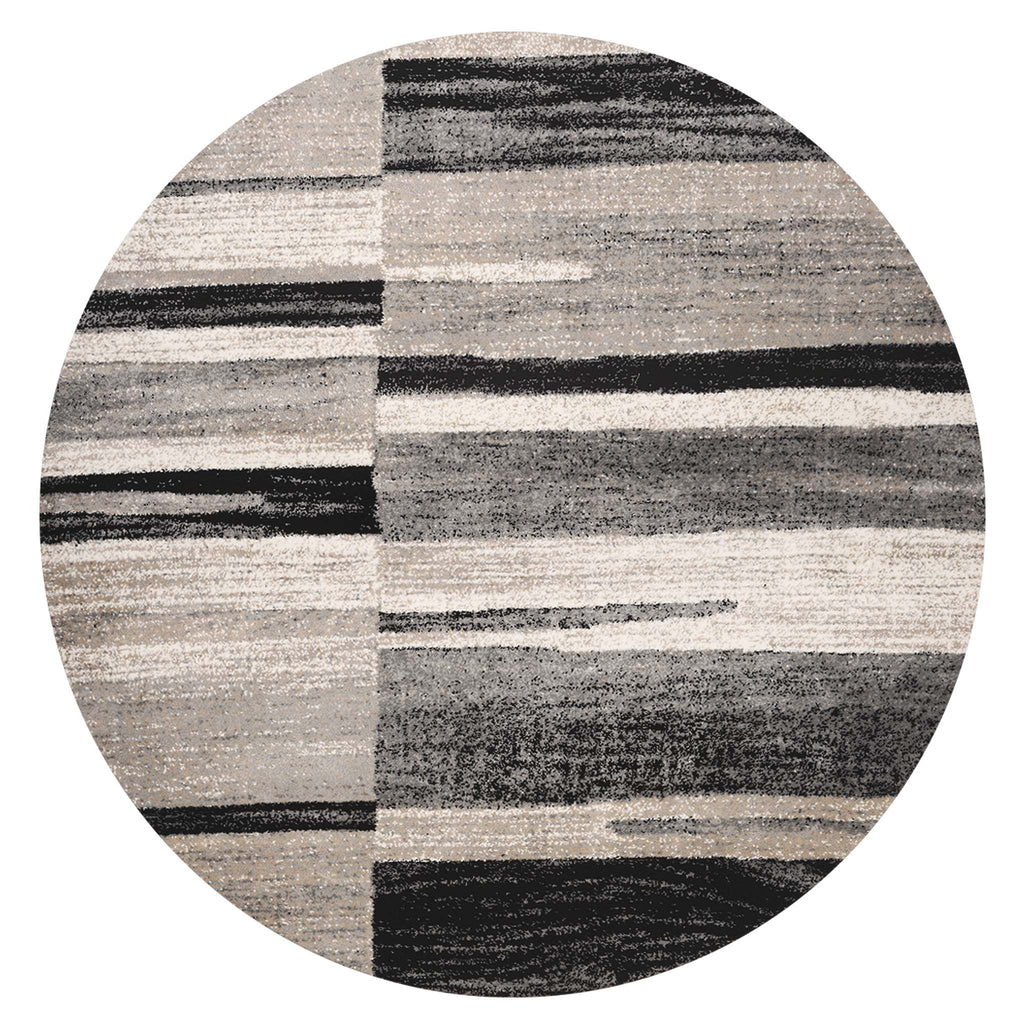 Boston 7866 Grey Round Rug lifestyle view