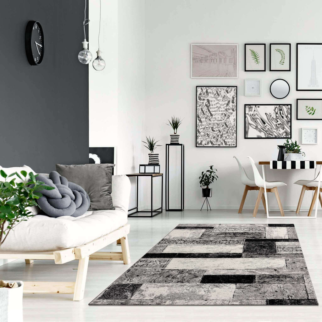 Boston 9619 Grey Turkish Rug lifestyle view