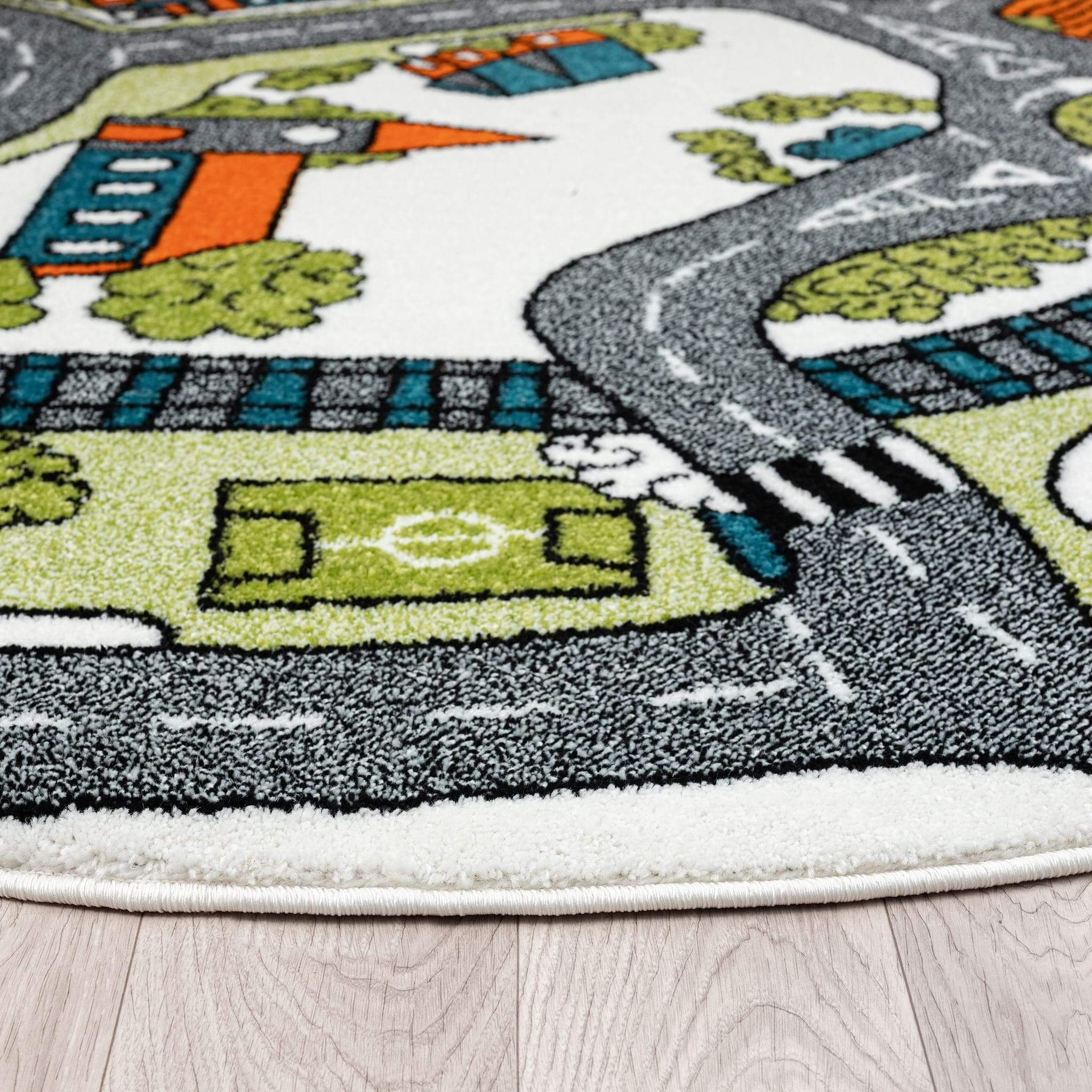 Kids Rugs Kidsville 575 Cream Round