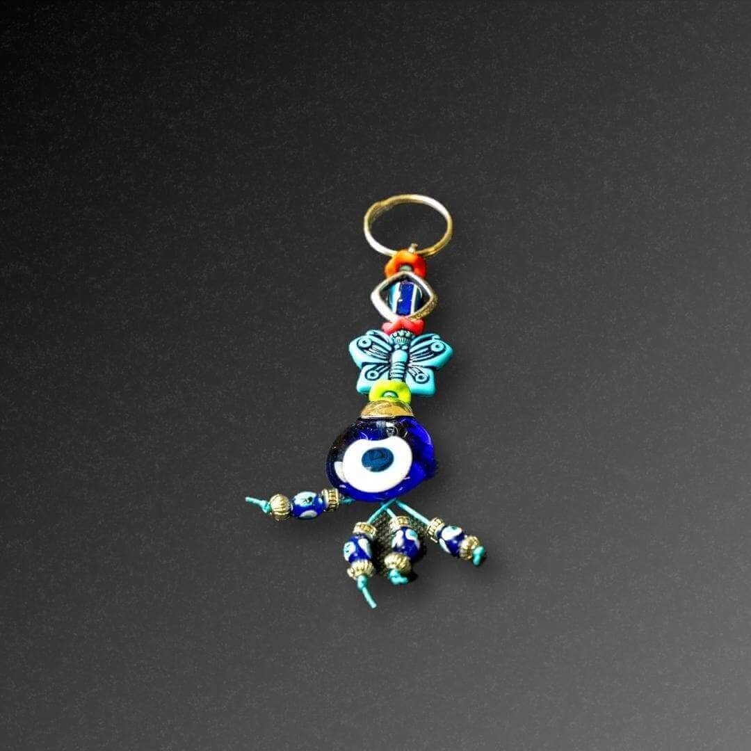 Butterfly Evil Eye Keyring